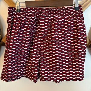 Old Navy Maroon Red and White Santa Hat Sleeping Shorts Small